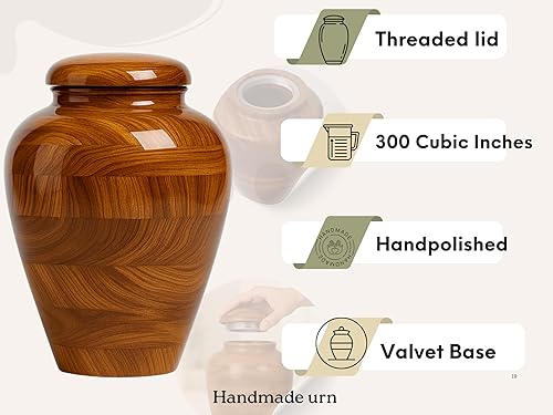 Miniatura 3 de Urnas conmemorativas de cremación de palisandro para cenizas humanas, urnas para adultos, hombres, mujeres, niños, urnas funerarias grandes para