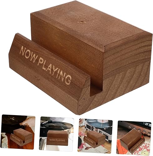 Miniatura 7 de IMIKEYA Estante de discos de vinilo que ahora reproduce soporte de discos de vinilo Soporte de reproductor de discos de vinilo Soporte de discos de