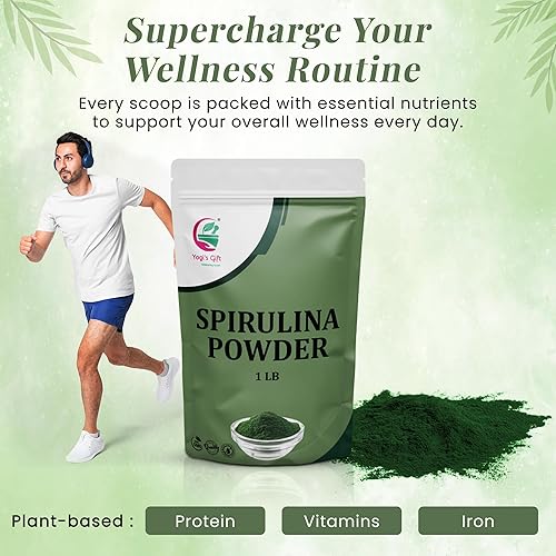Miniatura 4 de Yogi's Gift - Polvo de espirulina 1 libra, 100% natural y puro, perfecto para batidos, jugos y bienestar diario