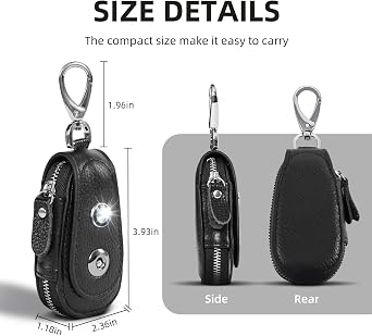 ANEW Universal Car Key Fob Case Genuine Leather Car Key Fob Cover Leather Key Fob Holder 1PCS