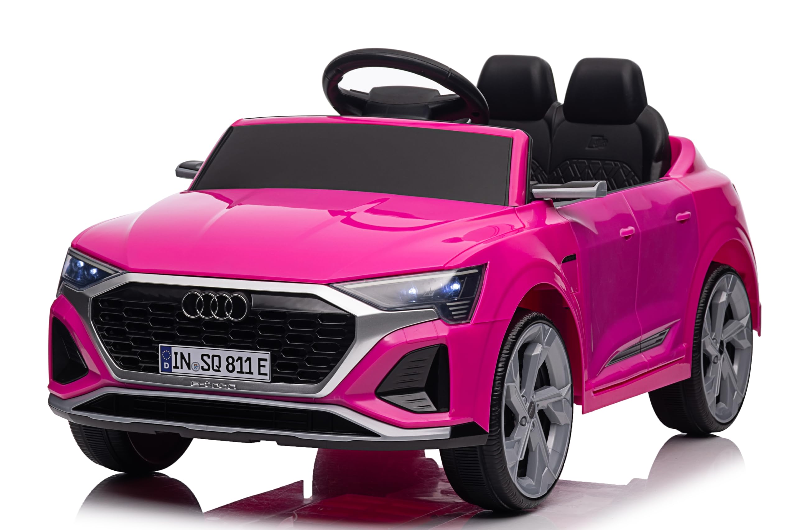Auto Elettrica per Bambini Audi SQ8 e-tron Sportback Macchina con Licenza Ufficiale 12V Due Potenti Motori Telecomando Cintura di Sicurezza 5 Punti Porte Apribili Luci LED Musica MP3 Rosa