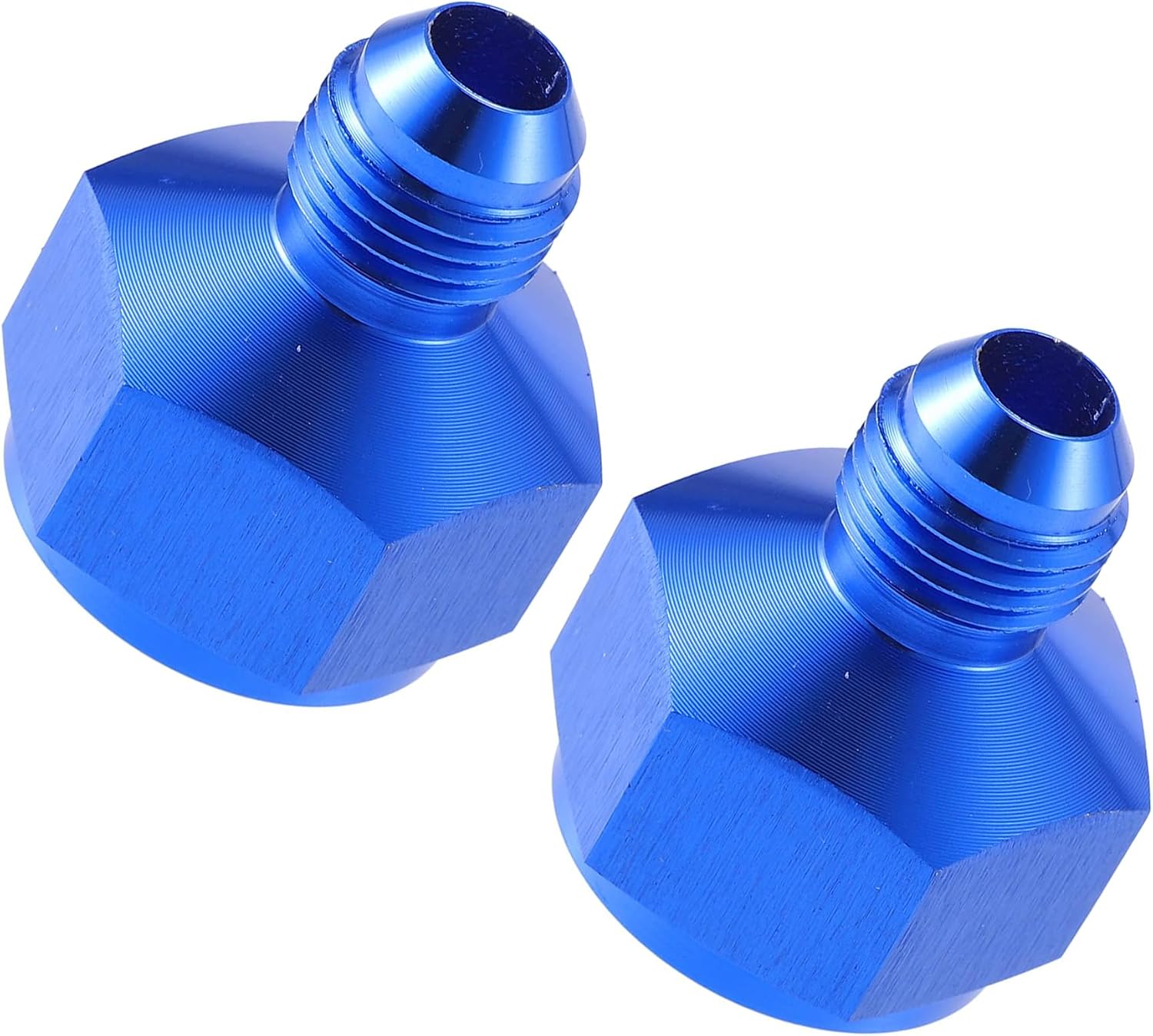 Unifizz 2PCS Car Female AN10 10AN to Male AN6 6AN Flare Hose Reducer Fuel Line Fitting Adapter Fuel Oil Cooler Bulkhead Adapter Aluminum Alloy Blue Reducer Fitting Adapter