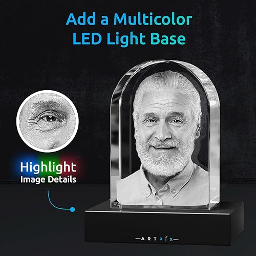 Miniatura 2 de ArtPix 3D Piedra sepulcral de fotos de cristal, regalos conmemorativos personalizados para la pérdida de mamá, papá, mujeres, hombres, esposa,