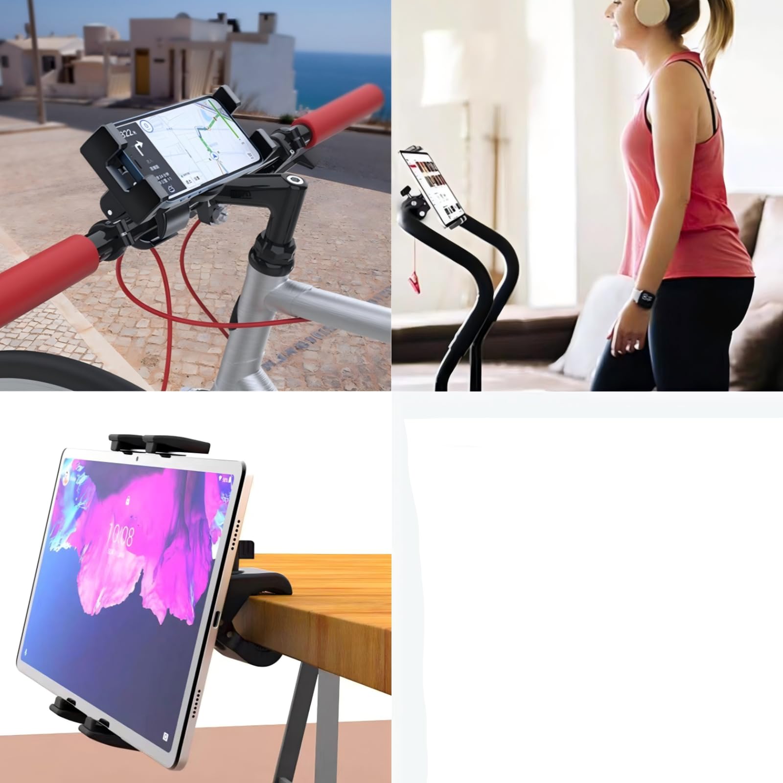 CYBHSM Rowerowy uchwyt na telefon do roweru, motocykla, hulajnogi elektrycznej, odporny na wstrząsy uchwyt na telefon z regulowanym uchwytem zaciskowym na kierownicę, uniwersalny stojak na telefon do