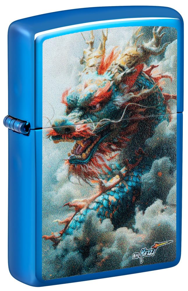 Zippo Mazzi Dragon Design High Polish Blue Pocket Lighter