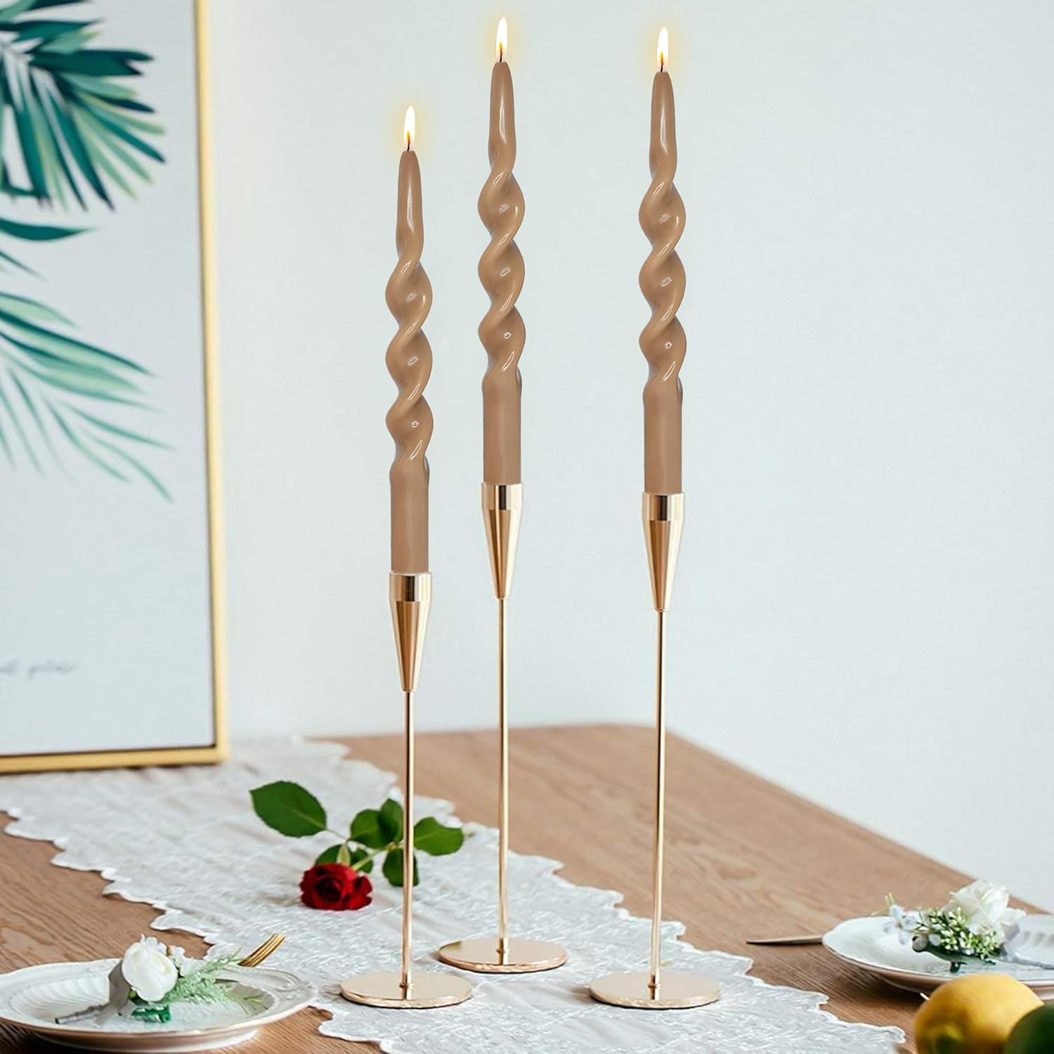 Spiral Taper Candles Twisted Candlesticks Candle Stick Unscented Candles for Dinner Home Décor Weddings Party Festive Seasons Holiday