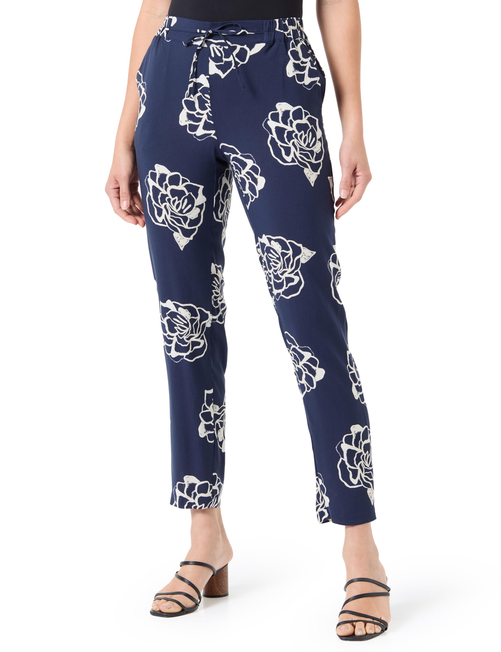 Vero Moda straight leg dress pants with crease front in black