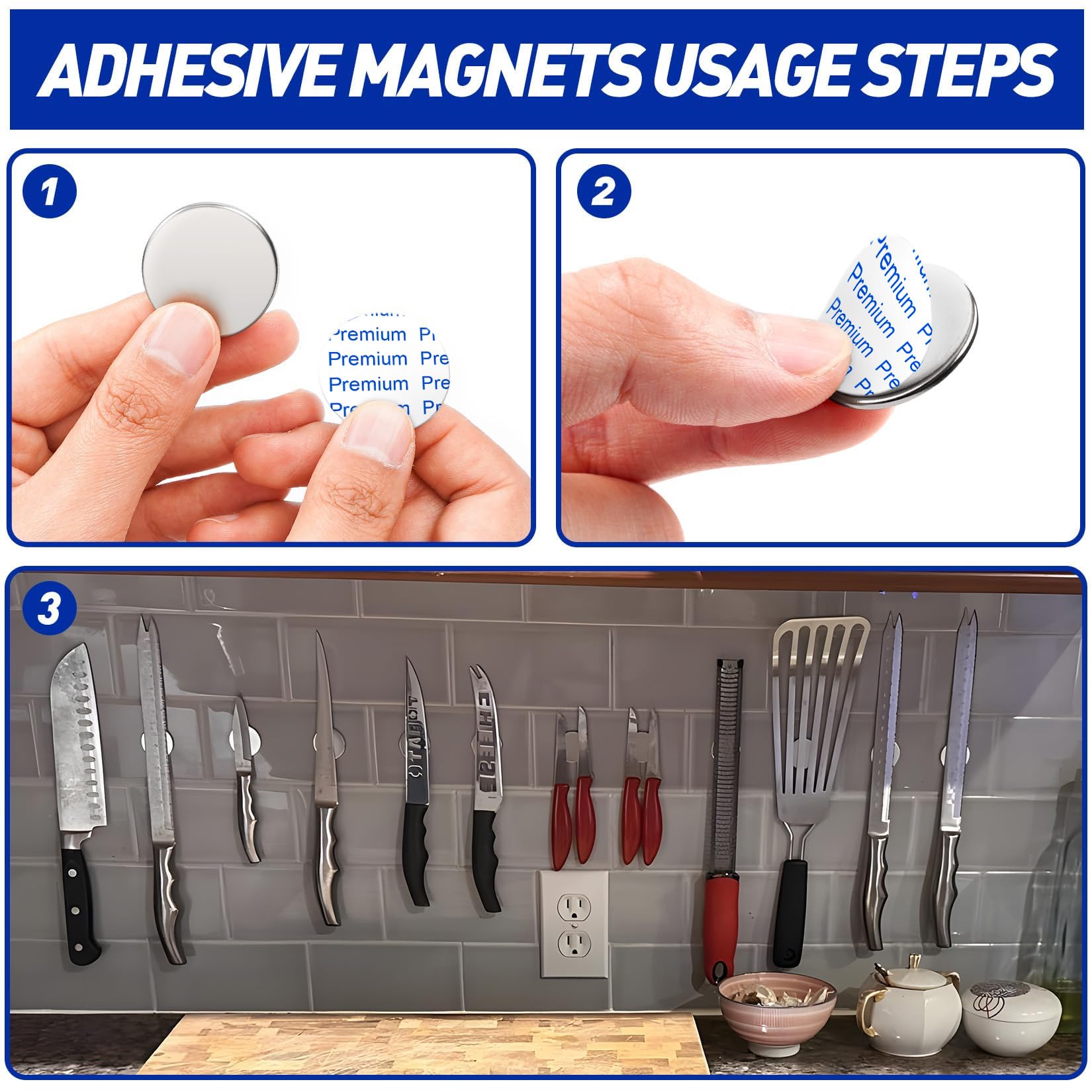 Grtard 8 Pack Neodymium Magnets Heavy Duty, 1.18” D x 0.12” H — Amazon image 5
