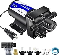 TDRRICH 540E 110V Water Pressure Booster Pump 5.5GPM 75PSI Self-Priming Diaphragm Pump for RV Home Boat Garden Hose