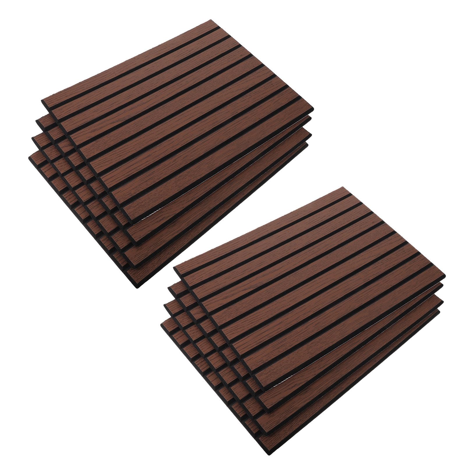 MAGICLULU Pannello Fonoassorbente 30x40cm in Poliestere 8 Pezzi Marrone Superficie a Righe, Riduzione Rumore e Camuffamento Imperfezioni, per Casa e Soggiorno