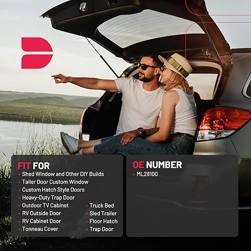 Miniatura 3 de BDFHYK ML28100 - Amortiguadores de gas de 30.9 pulgadas, 100 libras (445N), soporte de elevación para cama de camión, cubierta de tonneau, escotilla