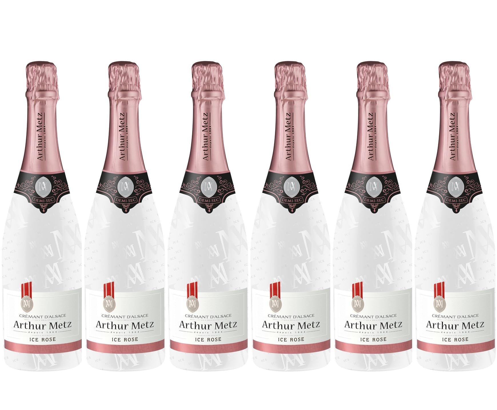 Arthur Metz - Crémant D'alsace - ICE Demi-sec Rosé 11%, Méthode traditionnelle, vieilli sur lattes (6 x 0,75 L)