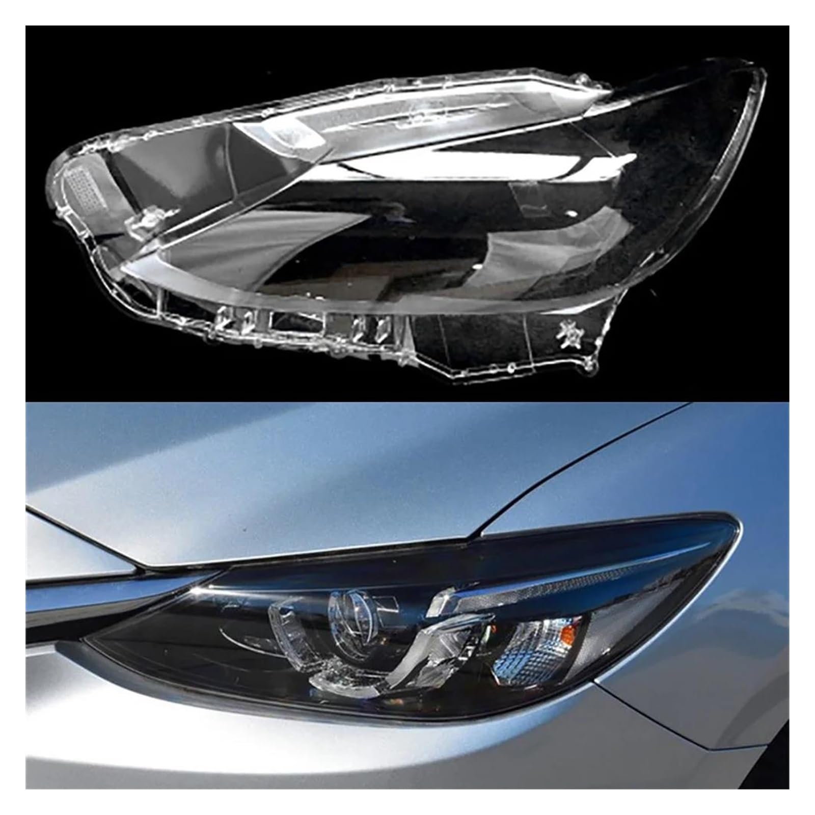 Coche Lámpara Cubierta Para Mazda 6 Para Atenza 2017 2018 Cubierta De Faro Lámpara Transparente Carcasa Faro Lente Plexiglás Reemplazar Pantalla Lámpara(Izquierda)