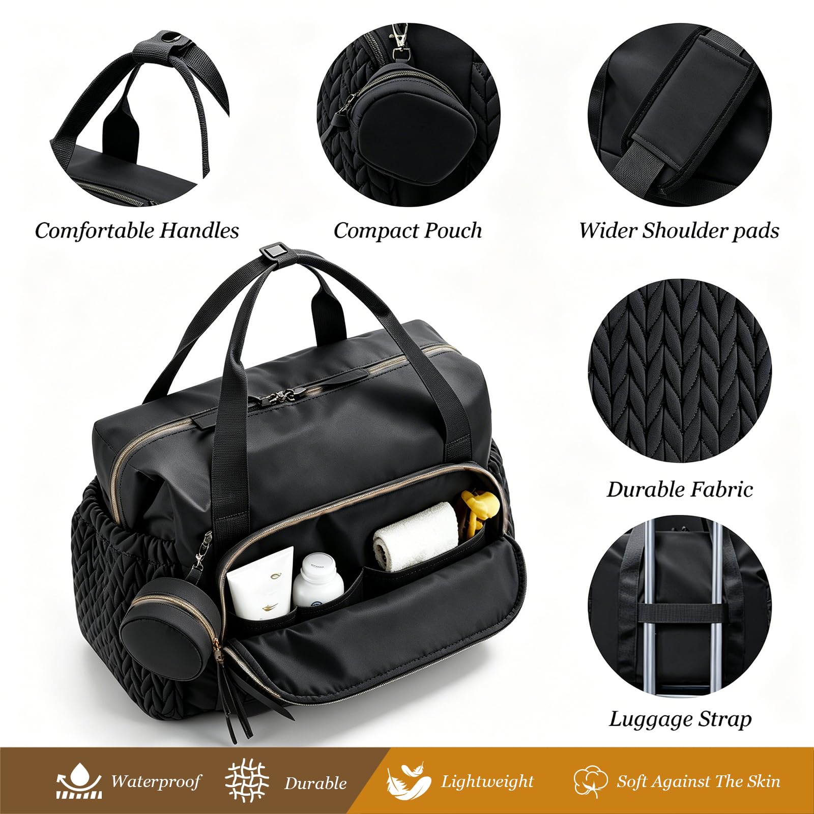 Sac à langer multifonctionnel avec étui à tétine, grande capacité, pour maternité et bébé, voyage, sac à langer, plage