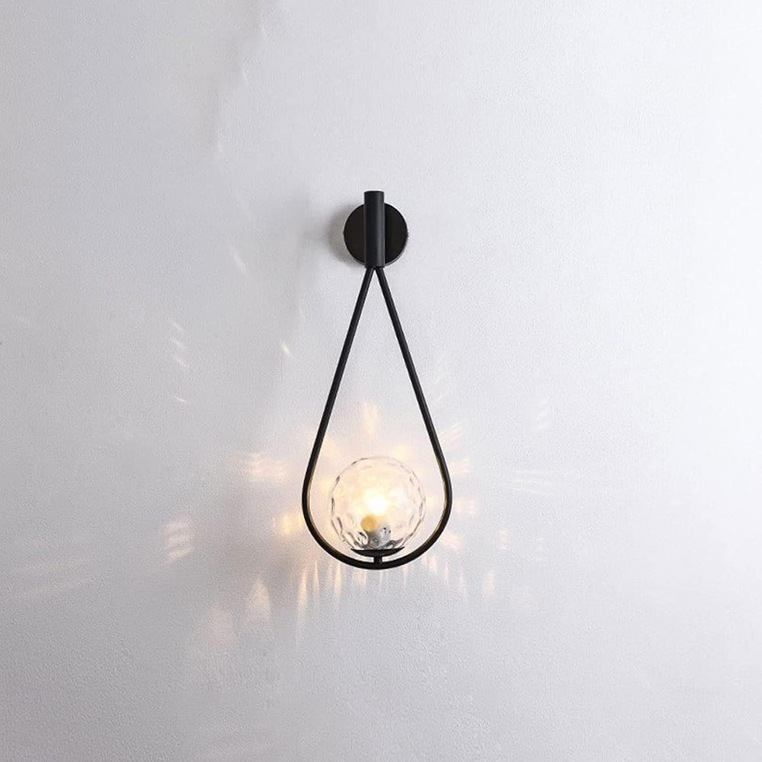KXEcoLife wall sconces for bedroom Wall Light Hammered Glass Metal Sconce Modern Lamp Geometric Indoor board Lighting Fixtures