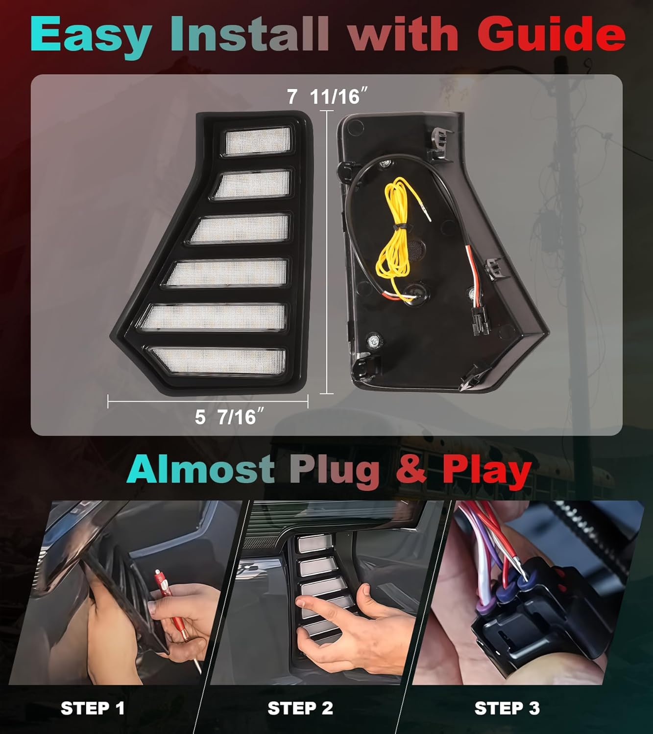 Fog Lights for 2024 2025 2026 Toyota Tacoma Accessories 4th Gen LED Front Grill Daytime Running Light Amber Turn Signals (OE Style) - Image 5