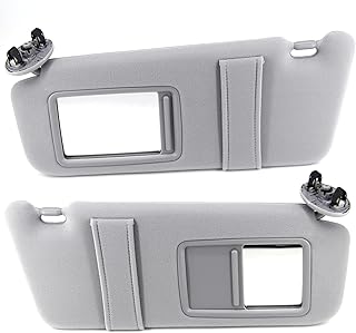 FEXON Pair Sun Visor Left Driver Right Passenger Side Compatible with 2007 2008 2009 2010 2011 Toyota Camry and Camry Hybrid Without Sunroof and Light (Gray)