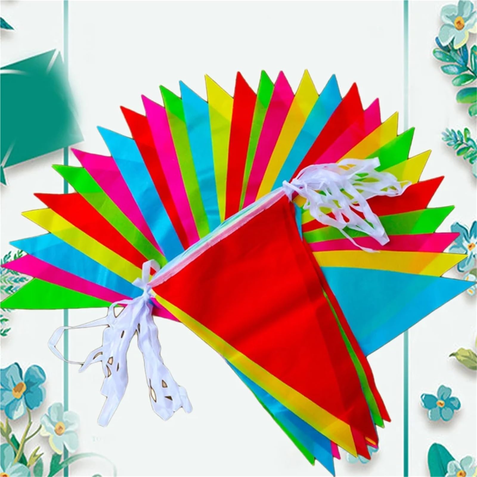 Banderín Bunting 5 banderines Multicolores de 80 m con diseño de Feliz cumpleaños, Guirnalda Colgante. para Jardín Cumpleaños Boda
