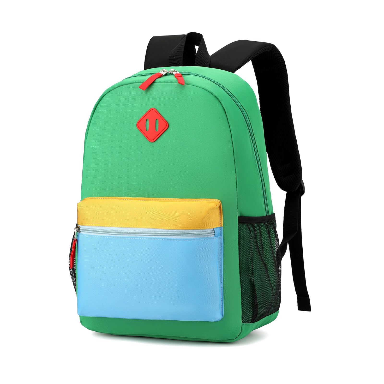 Toddler Backpack, Preschool Backpack for Kids Boys and Girls Kindergarten Preschool Bookbag with Chest Buckle 3-6 Years(Green Blue, Medium-15inch)