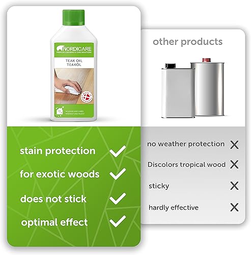 Miniatura 3 de Nordicare Aceite de teca (18 onzas), aceite de madera para toda la zona interior, revive el color original de la madera, aceite de teca prémium para