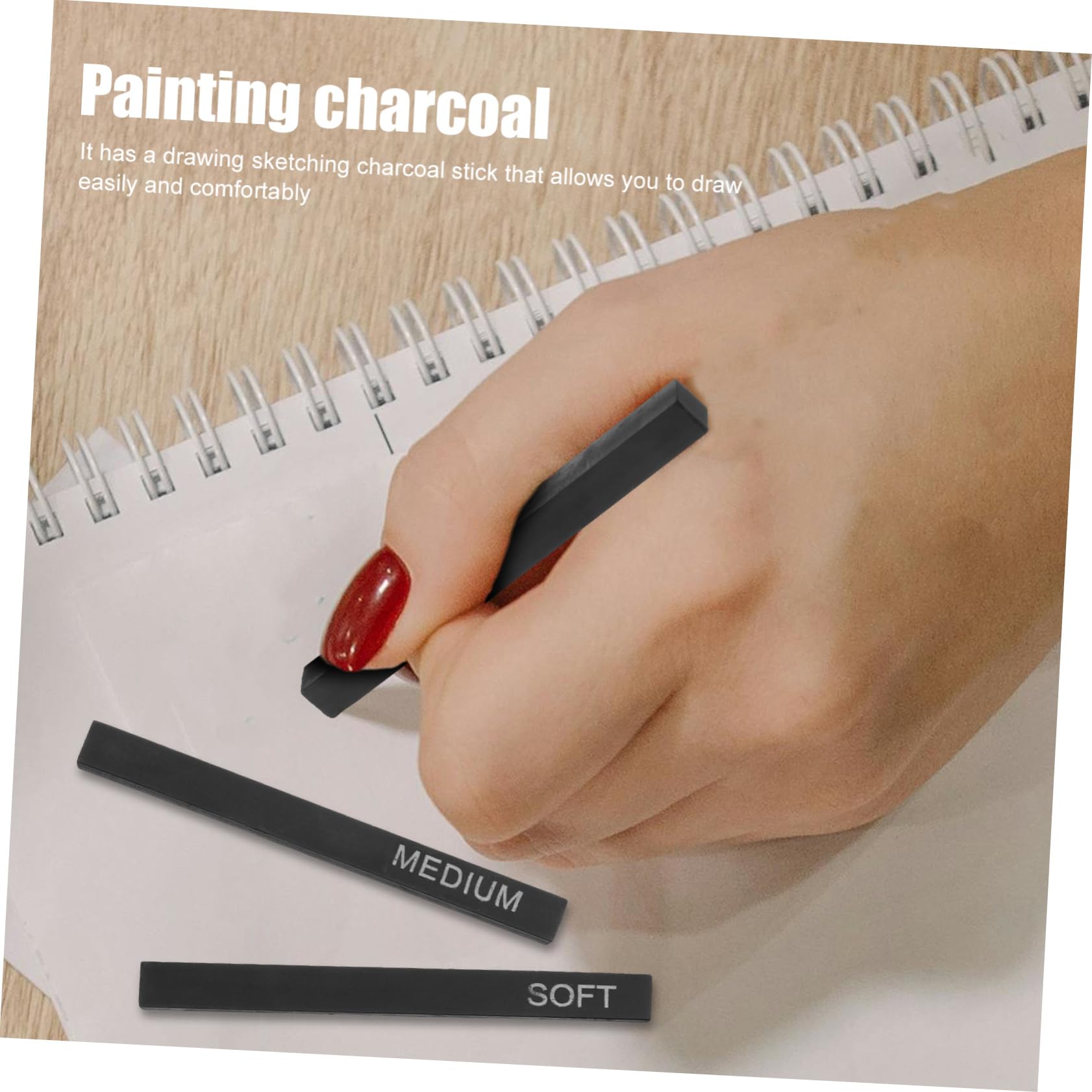 Lurrose 5juegos Lápices De Carboncillo Comprimido Para Dibujo y Sombreado Incluye Lápices De Resalte Para Estudiantes y Artistas Sketching