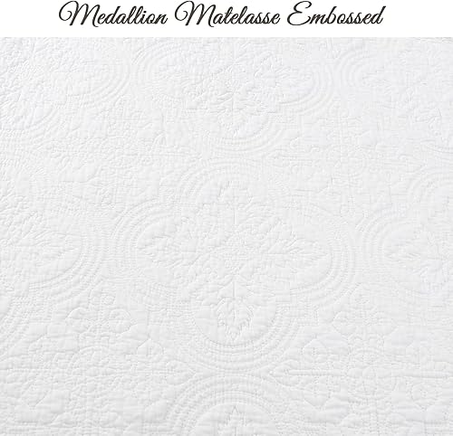 Miniatura 9 de Cozy Line Home Fashions Juego de edredón de medallón victoriano, 100 % algodón, color verde sólido, para dormitoriohabitación de invitados