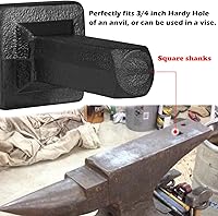 Vista 2 de Blacksmith Anvil Hardy Cutter Tool 3/4 inch Shaft Hot Cut Tool Blacksmith Anvil Forge Tool Shank Cutter (Black)