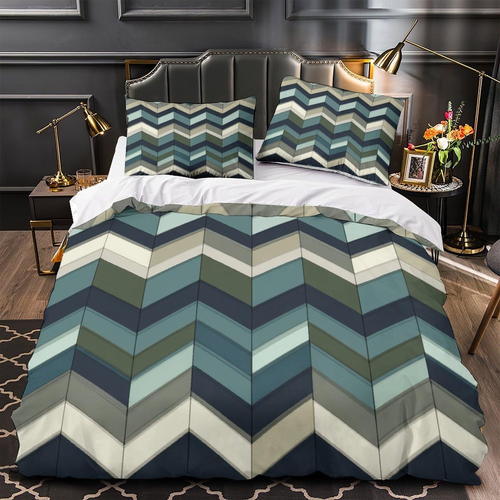 Housse de couette respirante et hypoallergénique en microfibre douce 3D
