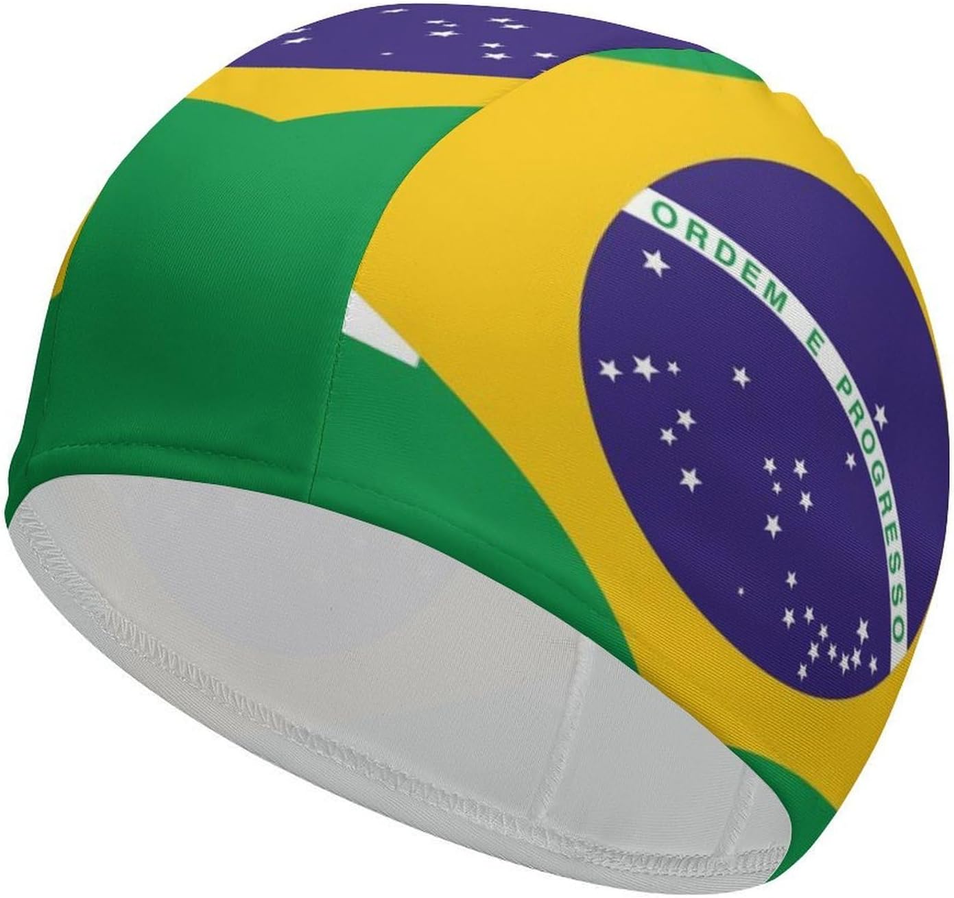 Brazil Brazilian Flag Womens Swim Cap for Men Adult Swimming Hat Curly Short Medium Long Hair