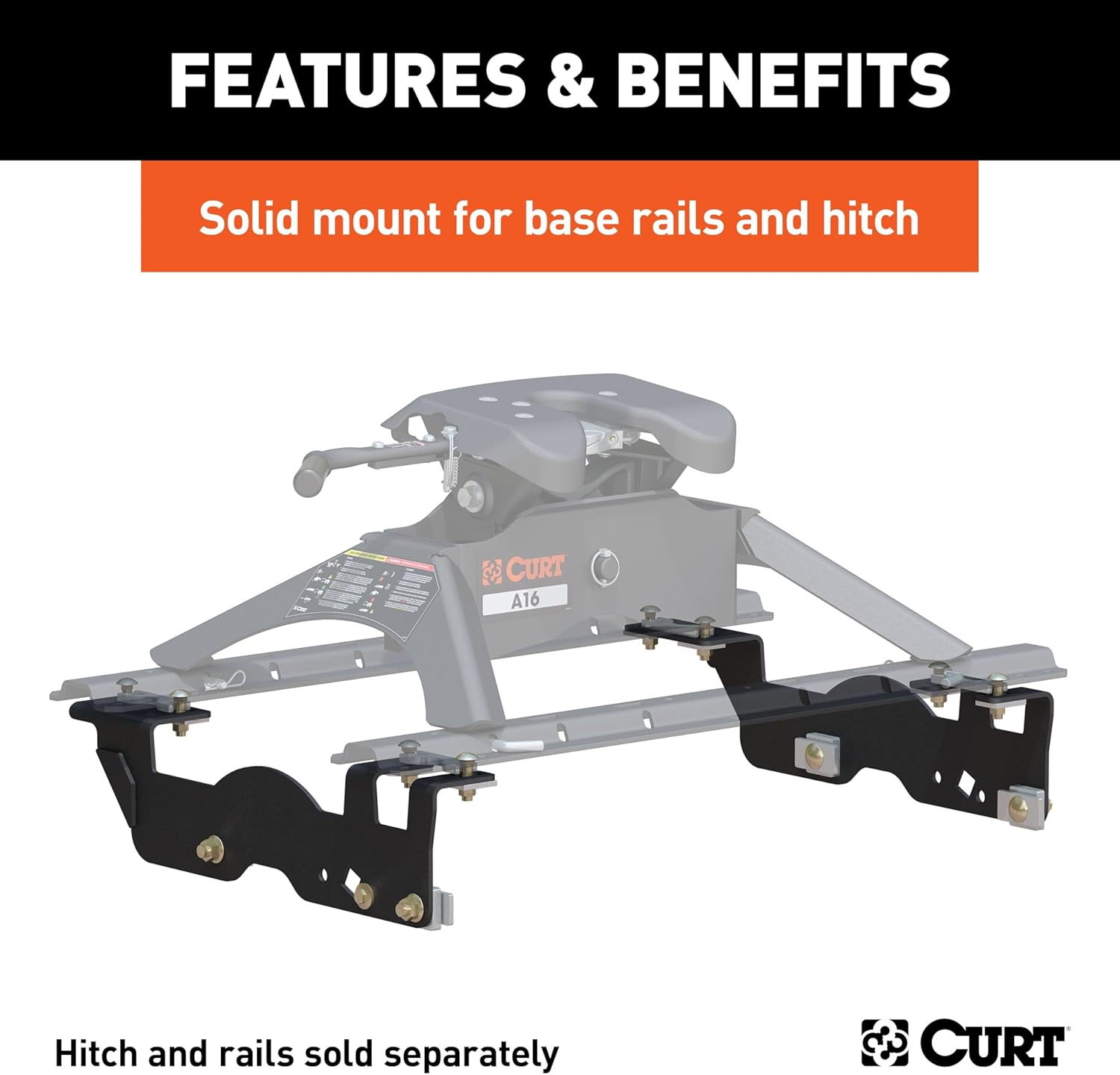 CURT 16911 5th Wheel Installation Brackets, Fits Select Ford F-150
