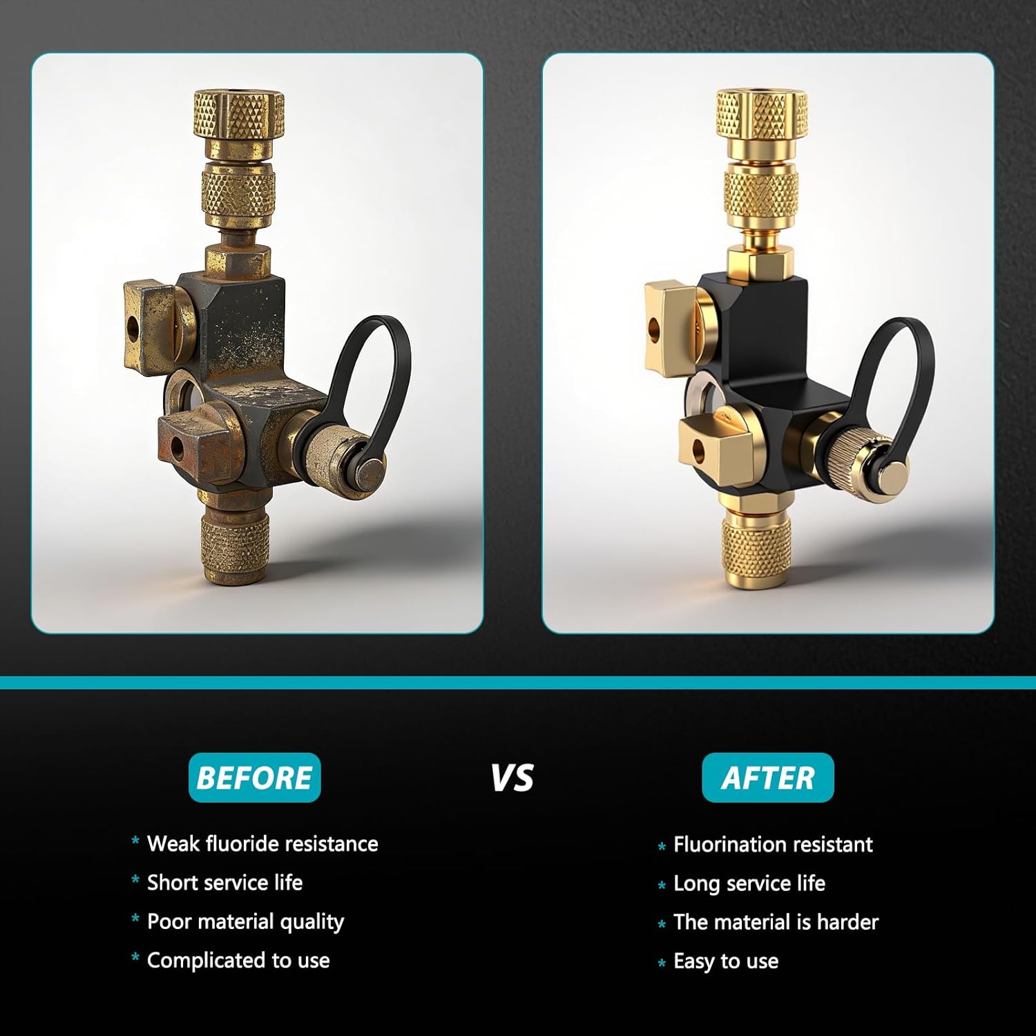 VC2G 1/4″ Valve Core Removal Tool Dual Valve with Sight Glass - Vacuum-Rated 20 microns & A2L Compatible - HVAC Tools