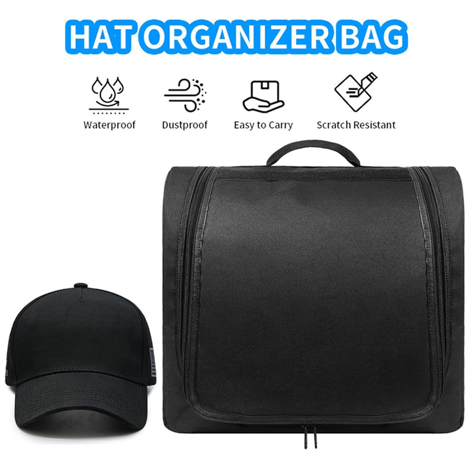 Organizador Portátil De Gorras Bolsa Almacenadora con Asa para Gorras Gran | Estuche Sombrero Para Viajes Y Traslados