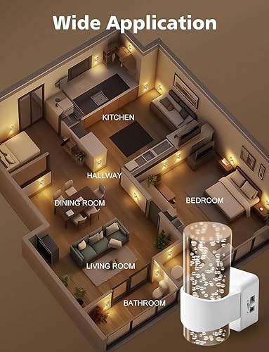 Miniatura 7 de Luces nocturnas enchufables a la pared, luz nocturna LED regulable con sensor de atardecer a amanecer, luz nocturna enchufable, brillo ajustable,