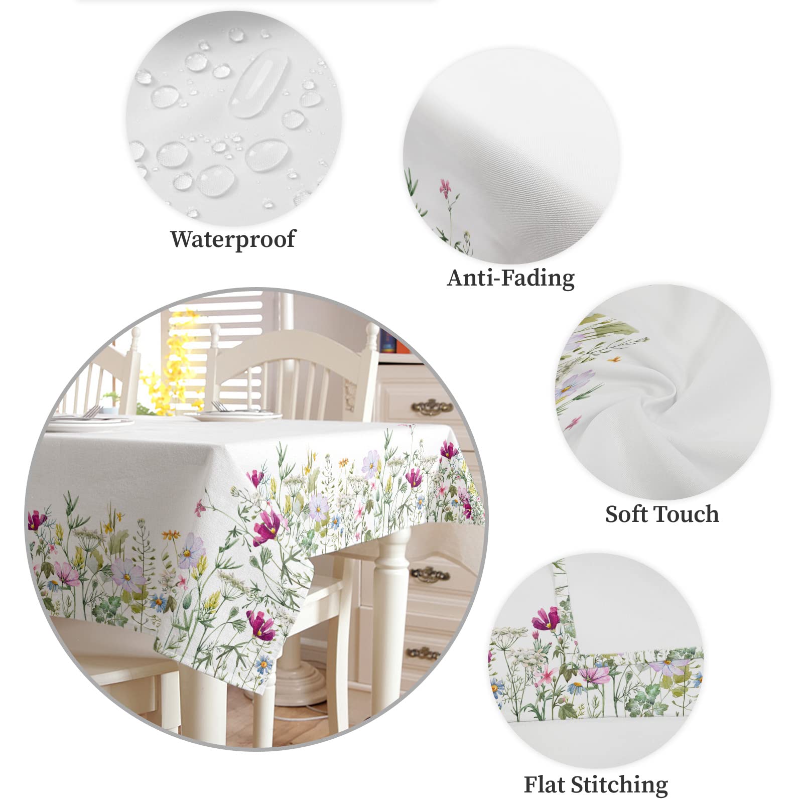 Amazon.com: Floral Tablecloth Square 54