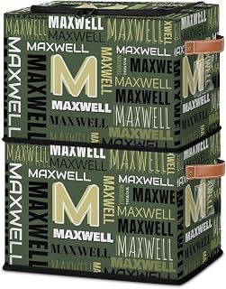 Personalized Storage Bins with Zipper Lid, Custom Name Initials Fabric Storage Boxes, Foldable Closet Organizers Cubes for Clothes Shelves Home Decorative 2PCS, Green Black