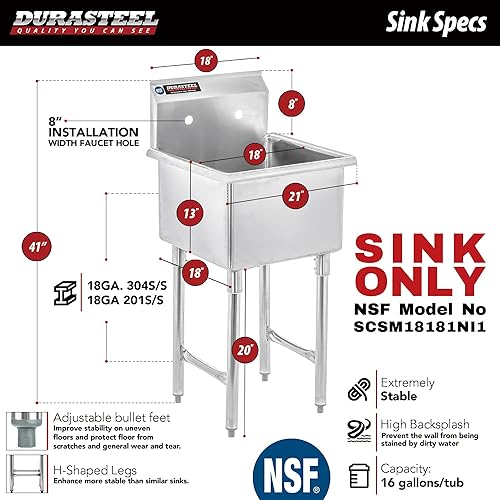 Vista 38 de DuraSteel Utility & Prep - Fregadero