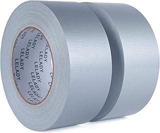 LELADY Duct Tape 2 Inch x 40 Yards - 2 Rolls, Silver Duct Tape, Gray, High Adhesive Duct Tape, Heavy Duty Duct Tape, No Residue, Waterproof Duct Tape for Packing, Industrial, Professional Use