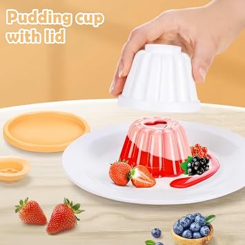 8PCS Pudding Moulds with Lids for Desserts, DIY Panna Cotta Molds