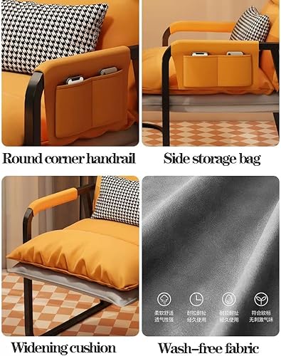 Miniatura 4 de Sillón reclinable para interiores con otomana acolchada individual, silla de lectura tapizada para sala de estar, silla de escritorio ergonómica con