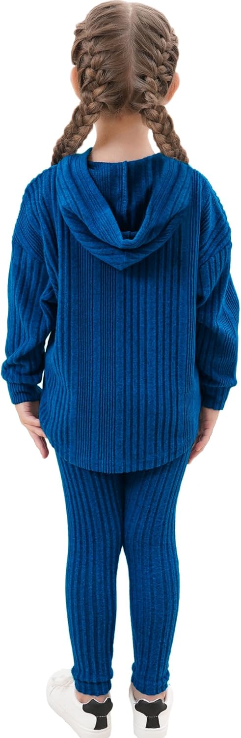 LecGee Women Fall Casual Hoodie Set Long Sleeve Oversized Sweatshirt Elastic Waist Legging Pant 2 Piece Outfit Tracksuit - Image 2