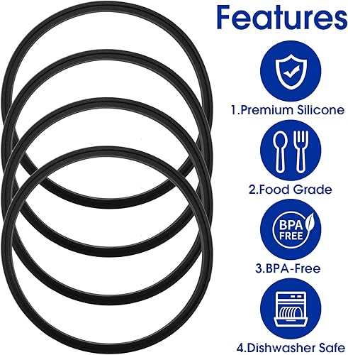 Miniatura 4 de 4 sellos de tapa de goma de repuesto para taza de viaje Contigo Snapseal Byron de 16 y 20 onzas, tapa resellable en forma de O, junta de repuesto