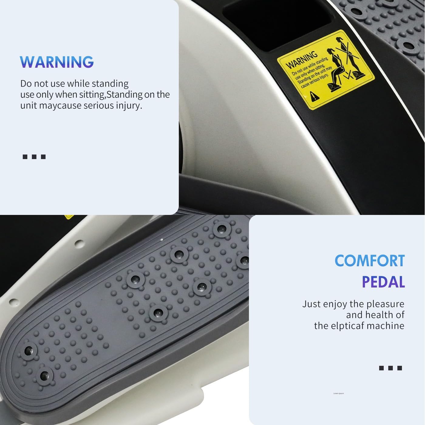 Under Desk Elliptical Machine, Electric Ellipse Leg Exerciser for Senior, 15 Manual Levels + 12 Auto Programs, Manual & Auto Mode for Home Office(White-35)