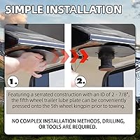 Vista 6 de TonGass (1-Pack, Negro) Placa de lubricación para enganche de quinta rueda de 10 pulgadas para remolque de RV, placa para ruedas de quinta rueda