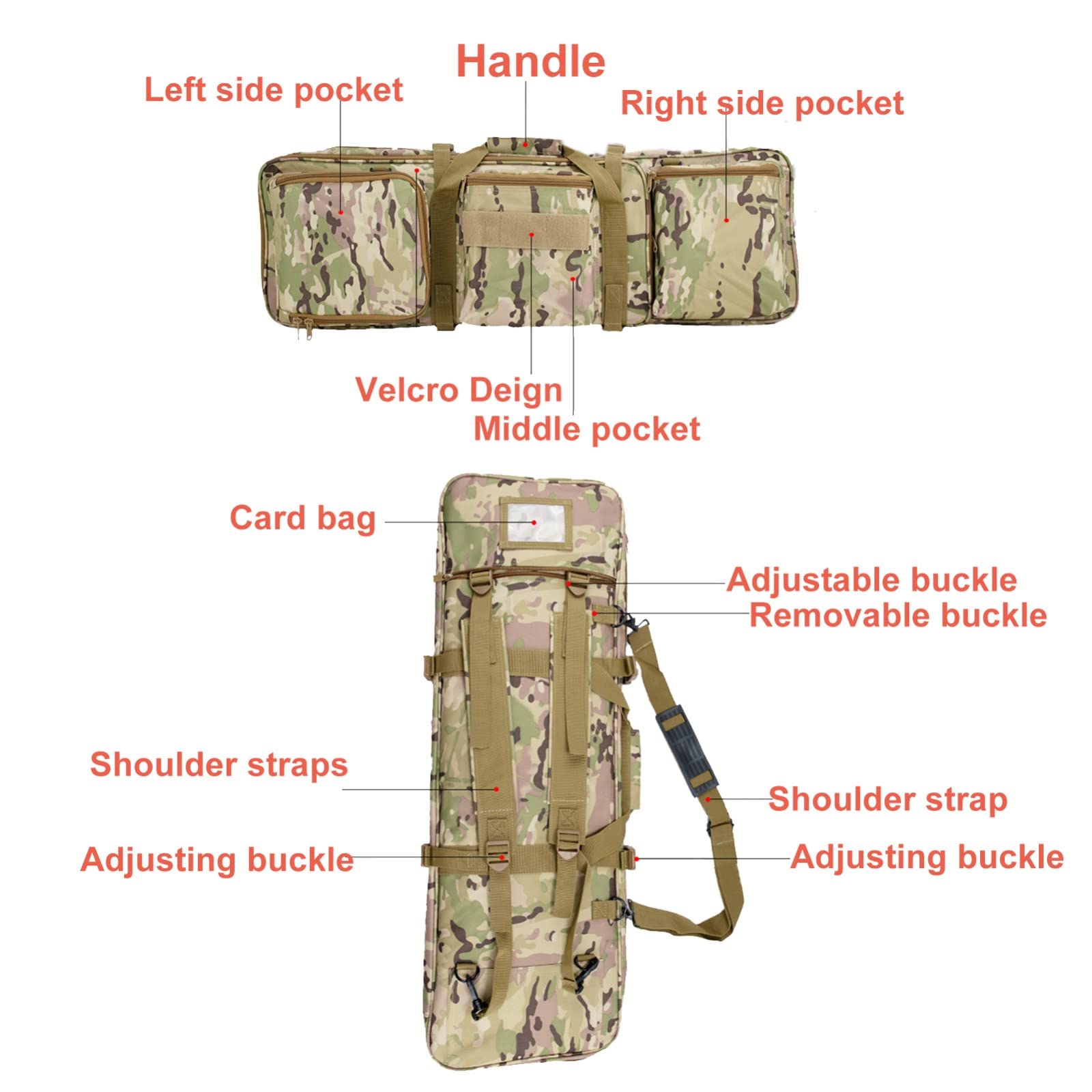 Custodia per Fucile, Fodero Porta Fucili Imbottito, Borsa per Fucile da Caccia,Fucile di Canna da Pesca Borsa per Caccia, Campeggio e Outdoor Sport,Tessuto Oxford 600D Resistente e Impermeabile
