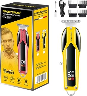 CACRTY Cordless Hair Clippers for Men: Professional Trimmer Kit with LCD Display, Skin-Friendly Blades, Powerful Motor & 120Min Battery