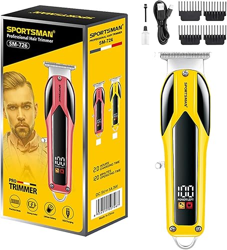 Cortadora de pelo para hombres, juego de cortadora y recortadora inalámbrica, kit de corte de cabello con pantalla LCD, batería de larga duración,