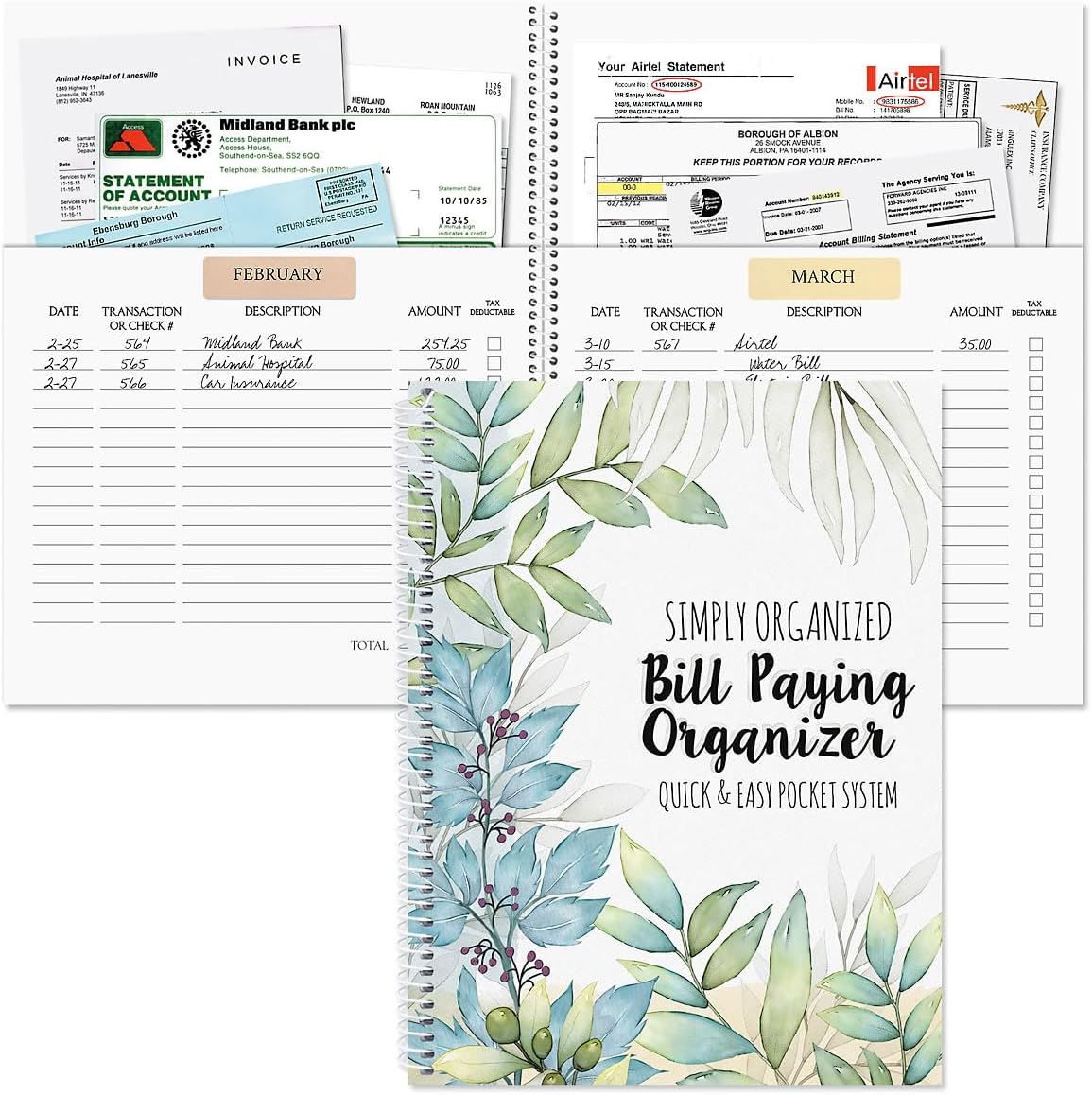Current The Best Days Bill Paying Organizer Book - 9" x 12โ Personal Account Book, Spiral Bound, 14 Storage Pockets, 32 Label Stickers, Monthly Finance & Payment Management Tracker for Home & Office