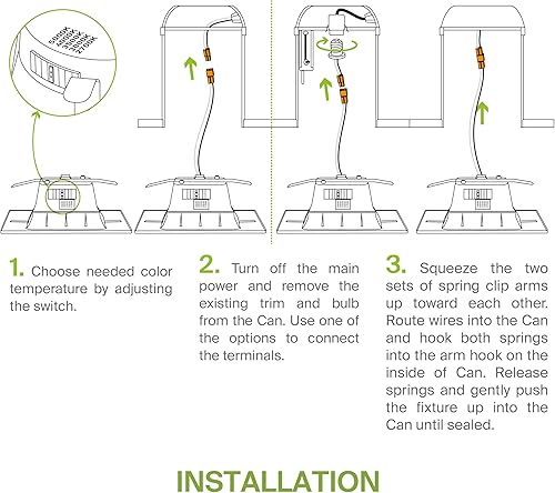 Miniatura 8 de ASD Bronze 6 inch LED Recessed Lighting Square Retrofit Kit 5CCT Selectable 27003000350040005000K Adjustable 12W 1050Lm Wet Rated Dimmable LED