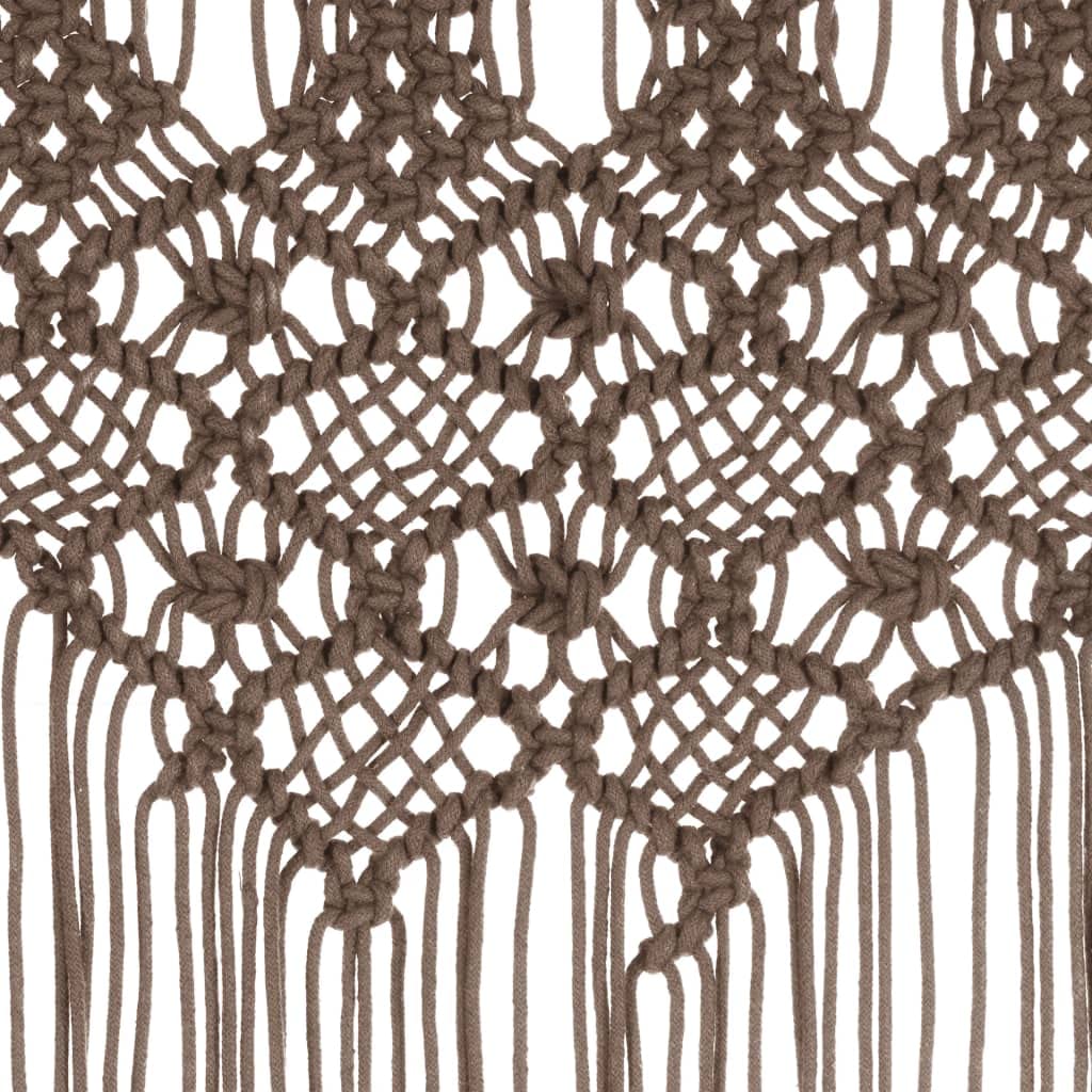 Rideau en macramé en coton Taupe 140 x 240 cm