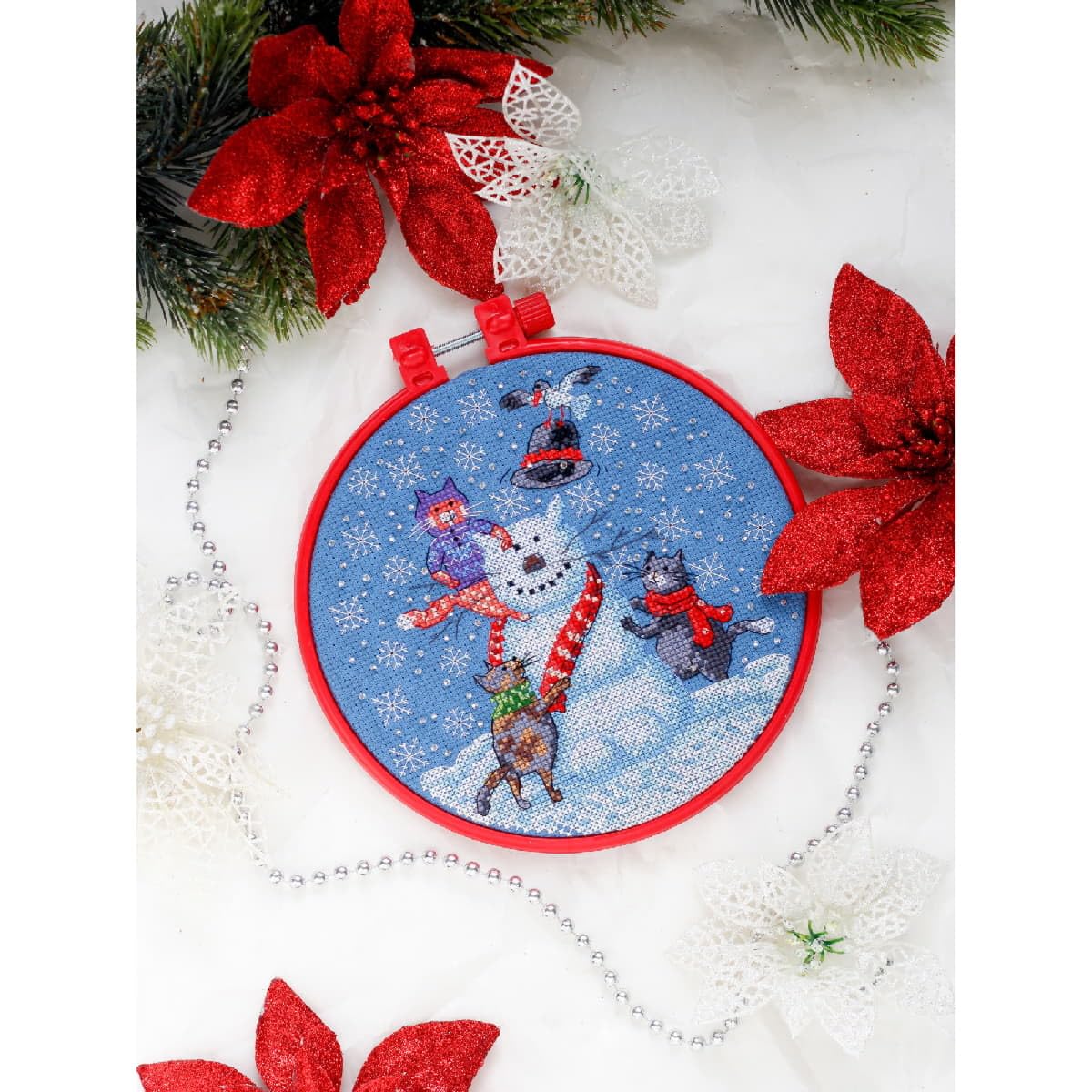 Abris Art AHM-026 Cross Stitch Embroidery Set, Cotton, Multi-Colour, 15 x 21 cm